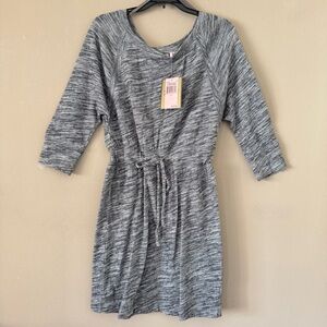 NWT  Juicy Couture Marled Black 3/4 Sleeve Dress Size M
